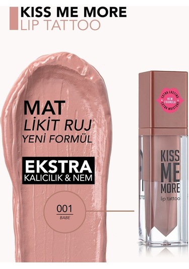 Flormar Uzun Süre Kalıcı Mat Ruj - Kiss Me More-001 BABE-8682536040624