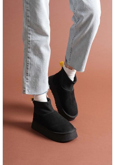 Cuen Siyah Süet Bot Siyah