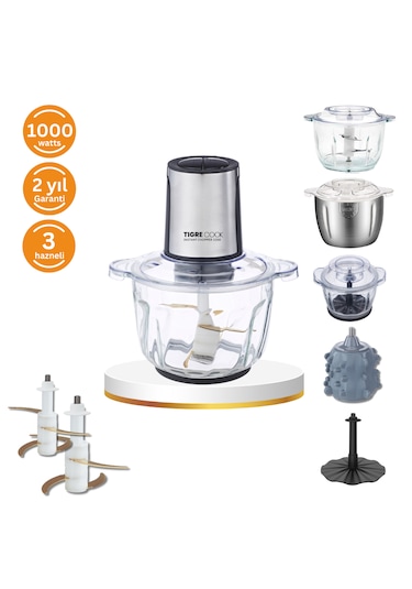 Tigrecook Instantchopper LB7005PRO 1000W 2.3 L Cam Ve Çelik Hazneli