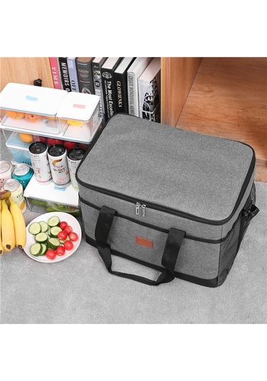 Yifomall 33l Gri Dışarıda Kullanıma Uygun Isıtma-soğutma Çantası, Su Geçirmez Oxford Kumaşı, Leakproof Tasarım, Çift Açılabilir Reşet, Günlük Yemek Ve Piknik İçin Uygun Çok Renkli