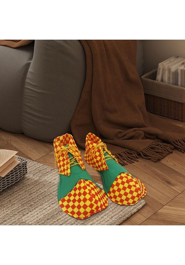 Suntek Yetişkin Palyaço Ayakkabıları Maskeli Balo Yeşil