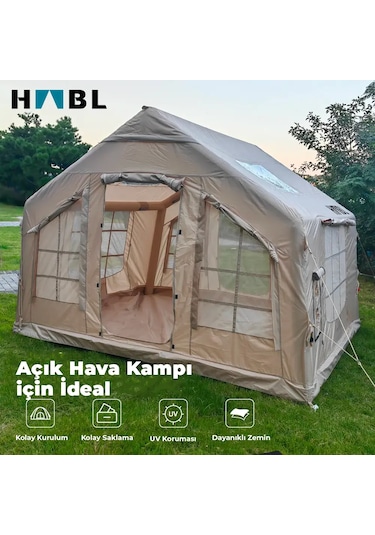 Habl 8 Kişilik 8 m2 4 Mevsim Şişme Çadır 320x250x220 CM - Bej