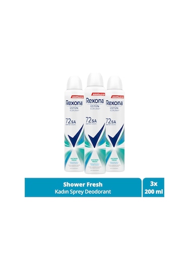 Rexona Shower Fresh 72 Saat Kadın Sprey Deodorant 3 x 200 ML