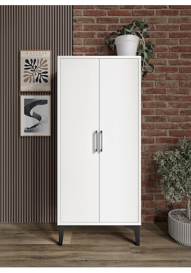 Afilli Viyana 2 Kapaklı Kiler Dolabı Çok Amaçlı Tamamı Mdf Beyaz