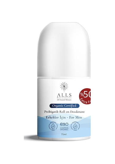 Alls Biocosmetics Prebiyotik Erkek Roll-On Deodorant 75 ML