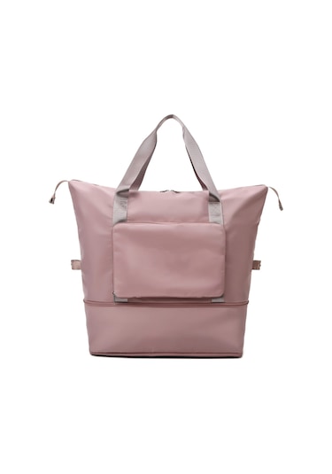 Wezone Büyük Kapasiteli Katlanabilir Seyahat Çantası - Su Geçirmez Hafif Taşınabilir Valiz, Kadınlar Ve Kızlar İçin Sabit Kayışlı Makyaj Organizer Pembe