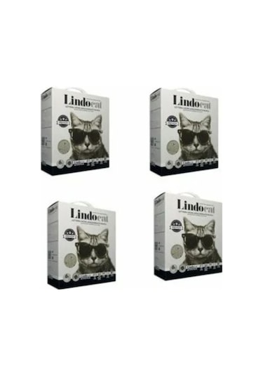 Lindo Cat Premium Aktif Plus Karbonlu Topaklaşan İnce Taneli Kedi Kumu 4 x 6 L