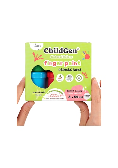 Childgen Süper Yıkanabilir 6'lı Parmak Boya Seti 6 x 50 G