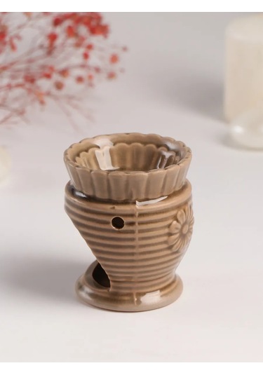 Simalend Aroma Lambası Seramik Çiçeklenme Koyu Gri 397519761