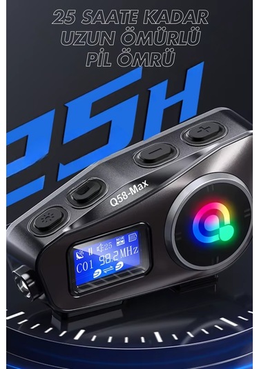 Wearfitpro Q58 Max Led Ekranlı Motosiklet Kask Bluetooth Intercom