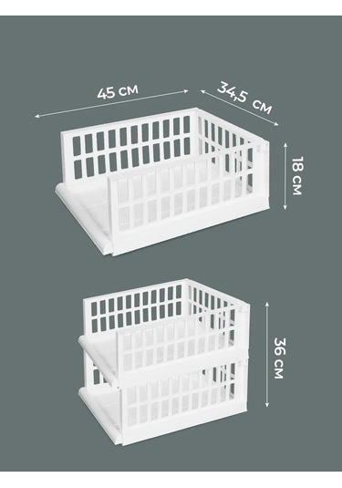 Econova 2 Adet Saklama Düzenleyici, 45x34,5x18 Cm 365868544 Beyaz