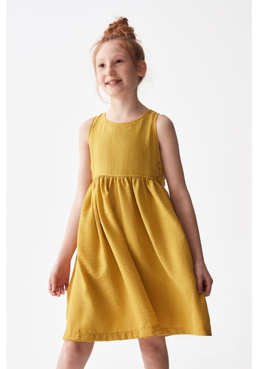 Kız Elbise 24ynk76306 Hardal