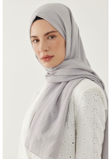 Mirsoy Scarf Düz Pamuk Şal- Açık Gri Açık Gri