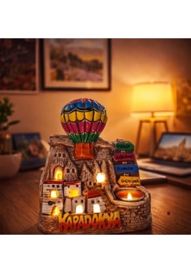 Kapadokya Hediyelik Peri Bacası Gece Lambası Mumluk Led'li