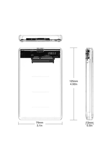 Wozlo 2.5 Hdd Ssd Usb 3.0 Type C 3.1 Harddisk Kutusu - Harici Hard Disk Kutu