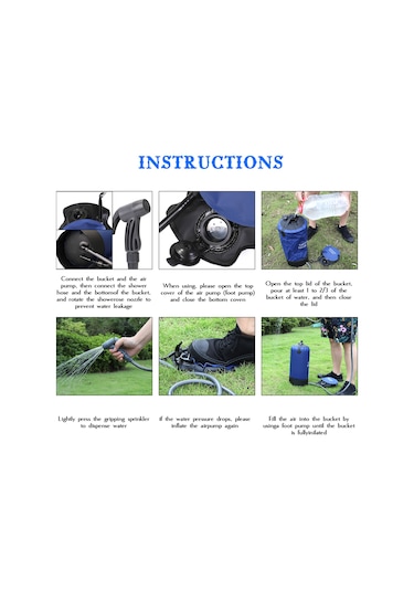 Ayak Pompalı Pvc Basınçlı Duş Hafif Açık Hava Şişme Duş Basınçlı Duş Su Torbası Açık Hava Plaj Kamp Yürüyüş Banyo