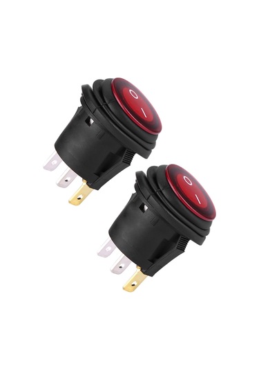 Yaozixa 2 Adet 20mm Delikli 3 Pin Su Geçirmez Kırmızı Led Anahtarı, 12v-24v Dc Uyumlu, Spst On/off, Döndürme Engeli, Araç Ve Diğer Cihazlar İçin