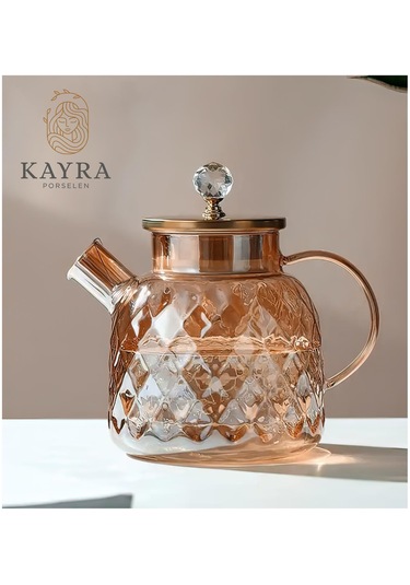 Kabartmalı Borosilikat Cam Demlik 1000ml Royaleks-cm-2006 Asorti