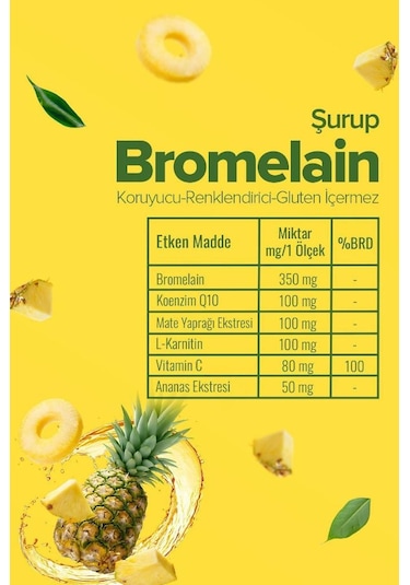 Bromelain Ananas İçeren  Şurubu