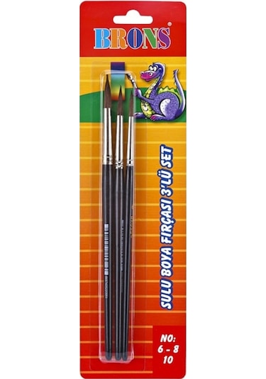 Sulu Boya Fırçası Fırça Seti 3 Lü no 6-8-10