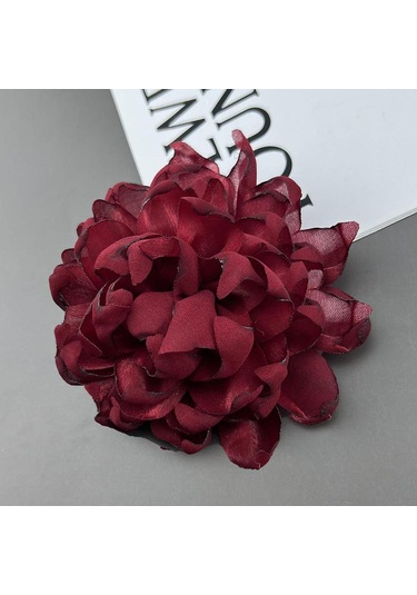 Homyl Kadınlar Için Çiçek Broş Rozeti Büyük Dans Ziyafeti Koyu Kırmızı