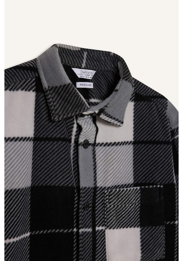 DeFacto Regular Fit Kareli Polar Uzun Kollu Gömlek V2767AZ24WNAR221 Antrasit