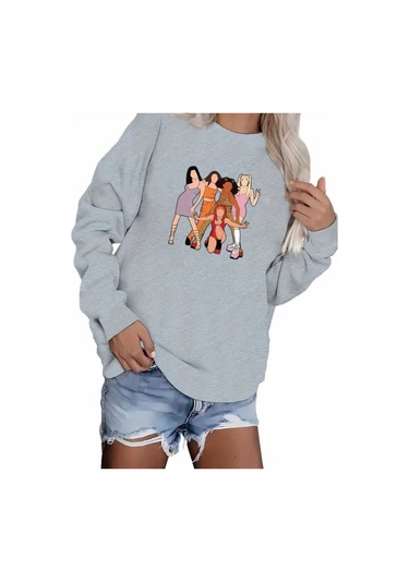 Unisex Gri Resilience Baskılı Şardonlu Sweatshirt Gri