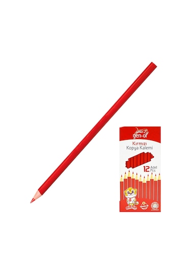 Gen-of Yuvarlak Kırmızı Kopya Kalemi 12 Adet