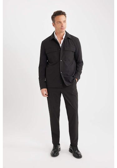 DeFacto Regular Fit Polo Yaka Çıtçıt Kapamalı Cepli Teknik Gömlek Ceket B7396AX25SPBK27 DeFacto Regular Fit Polo Yaka Çıtçıt Kapamalı Cepli Teknik Gömlek Ceket B7396AX25SPBK27