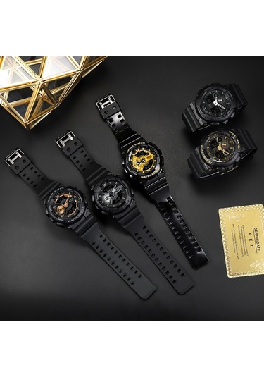 Sones Ochstın 6125b Kuvars Saat Gece Lambası Su Geçirmez Saat Zamanlama Çok Fonksiyonlu Erkek Saati Siyah