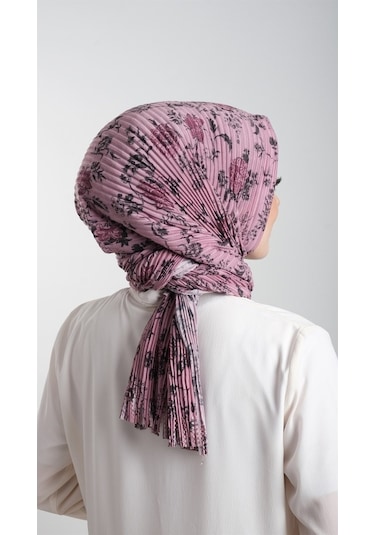 Gül Kurusu Pratik Hazır Geçmeli Tesettür Eşarp Kesik Elyaf Pilise (553629990) Gülkurusu