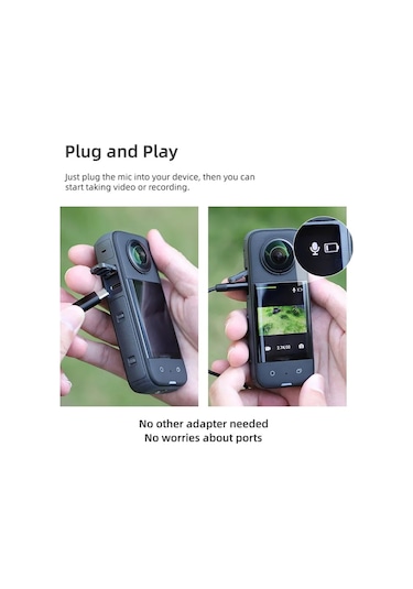 Djı Pocket 3 / Action 4/3/2 Sunnylife Mc490 Yaka Mikrofon Hareket Kamera Kayıt Buğday İçin