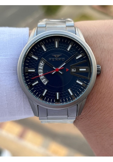 Ferro Çelik Kordon Takvimli Kadran 30 Mt Suya Dayanıklı Erkek Kol Saati Efm11911-bg