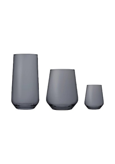 Paşabahçe Allegra Gri Su Bardak Takımı - Su Bardağı Seti 18 Parça