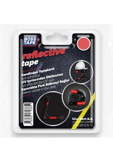 Boss Tape Reflektif Petekli Kedi Gözü Bant 35mm-1,5mt Kırmızı