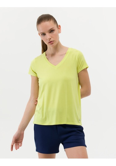 Pierre Cardin Kadın Yeşil Basic Tişört 50269345-vr232 Yeşil