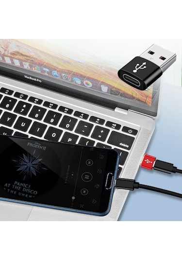 Ams Net Usb'den Type-c 'ye Dönüştürücü Adaptör Veri Aktarımı Sağlayıcı Şarj Data Çevirici
