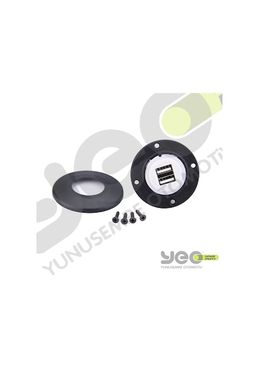 Çift Usb Işıklı Araç Şarj Soketi 12-24V 4.2A Mavi