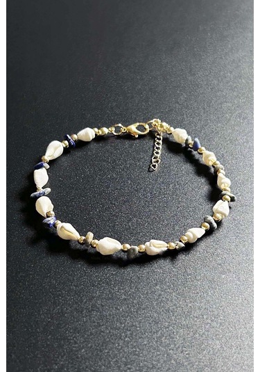 Deniz Kabuklu Halhal 38, Mavi - Beyaz Çok Renkli