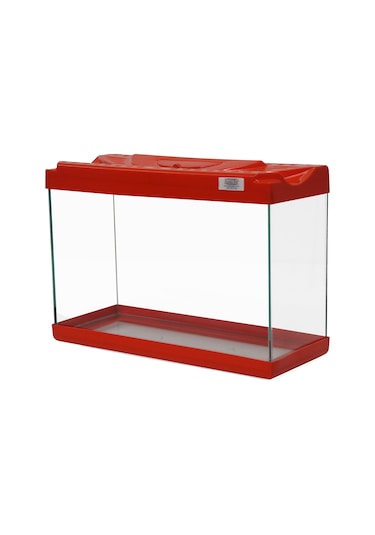 Kanki Pet KP3018 Renkli Kapak Mini Akvaryum Kırmızı 30 CM