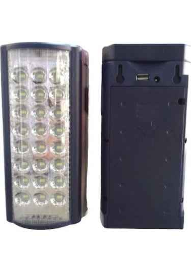 Lacivert Usb Şarj Çıkışlı 24 Led 80 Saat Akülü Şarjlı Işıldak