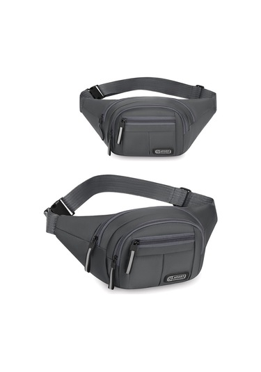 Grey Erkek Büyük Kapasiteli Spor Bel Paketi Taşınabilir Anti Gri
