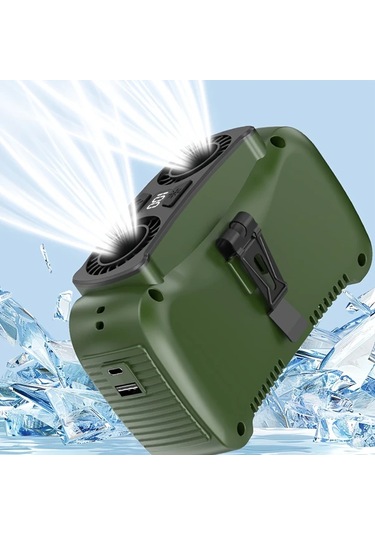 Motion003 Turuncu Taşınabilir 3ü 1 Arada Fan Power Bank 5 Hız Ayarlı Giyilebilir Usb Şarj Edilebilir Mini Boyutlu Uyarı Işıklı