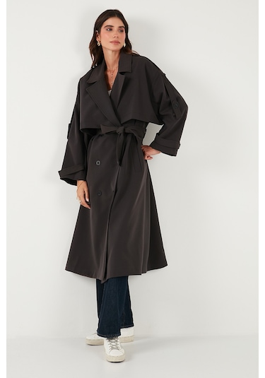 Lela Bayan Trençkot 6839476 Koyu Kahve Koyu Kahve