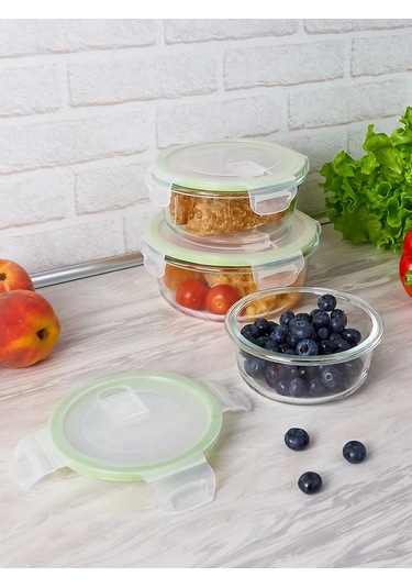 Eley 3'lü Gıda Sınıfı Cam Saklama Kabı Seti 262532570 Yeşil