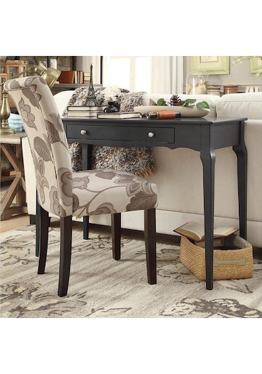 Wooding 120 Cm Masif Siyah Lake Bonamy Çalışma Masası Siyah