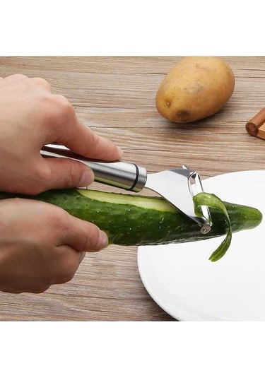 Dancemonkey Cbtx Paslanmaz Çelik Soyucu Meyve Bıçağı Çoklu Kullanımlı Mutfak Kazıyıcı Patates Soyma Bıçağı Üçgen Planya Diğer