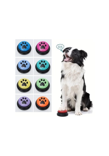 Honeybeeshop 8pcs Köpek Eğitim Düğmeleri Pati Desenli Etkileşimli Oyuncak Dayanıklı Plastik Eğitim Aksesuarları Tüm Irklar İçin