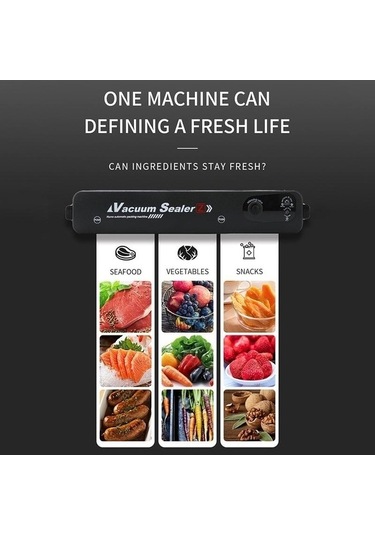 Novahub Ev Siyah Gıda Vakum Mühürleyici, 220/110v, Uk Fiş, 60 Adet Torba Paketi, Kullanışlı Ve Pratik