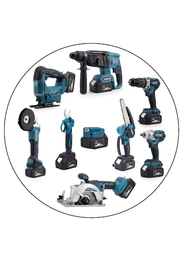 Chelikbei 36V Akülü Vidalama Seti 9'lu Mavi